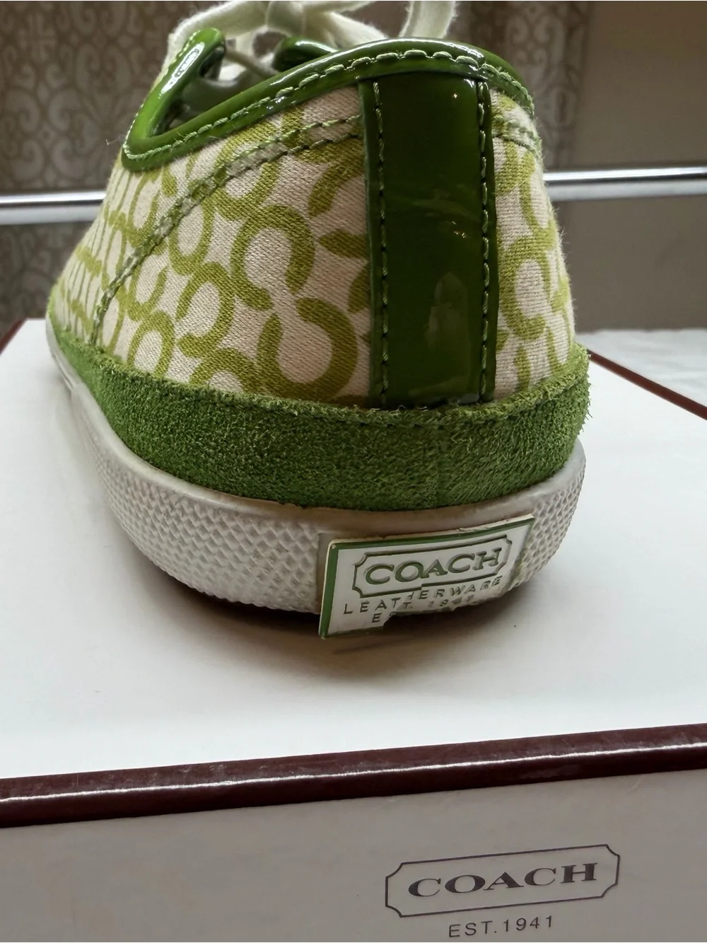 Coach Women's Green Signature Court Sneaker Size 7